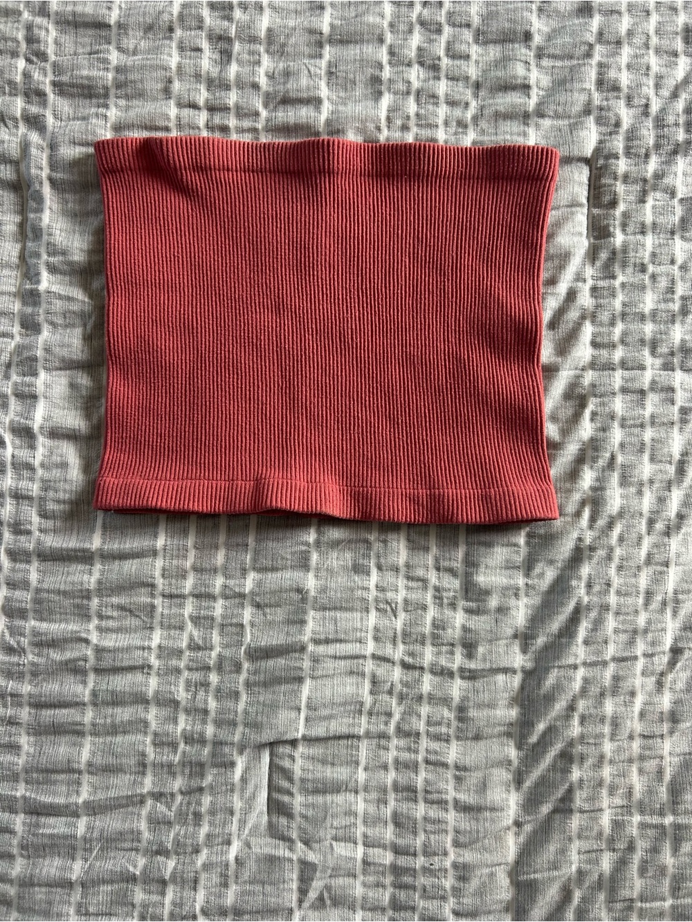 Madewell Ribbed Coral Tube Crop Top